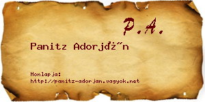 Panitz Adorján névjegykártya